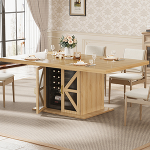 <span class=keywords><strong>2025</strong></span> Thiết Kế Mới Mộc Mạc Trang Trại Mộc Mạc Gỗ Sồi Bữa Ăn Tối Bàn Ăn Với Lưu Trữ Lớn Cơ Sở Tủ - Product Image 3