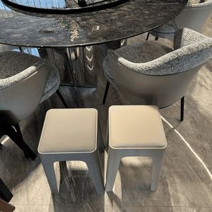 Taburete Cuadrado de Diseño Novedoso, Taburete para Vestidor de Dormitorio, Sillas de Comedor de Plástico Multicolores para el Hogar - Product Image 5