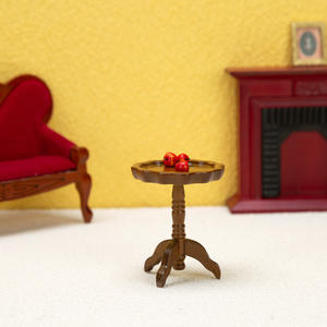 1:12 bricolage bois jouet maison de poupée Miniature accessoire modèle ornements petit rond dentelle Table scène de vie modèle - Product Image 4
