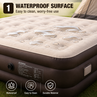 Lit gonflable double convertible avec pompe intégrée, pliable, portable, moderne, matelas pneumatique floqué pour hôtel, camping en plein air, usage domestique