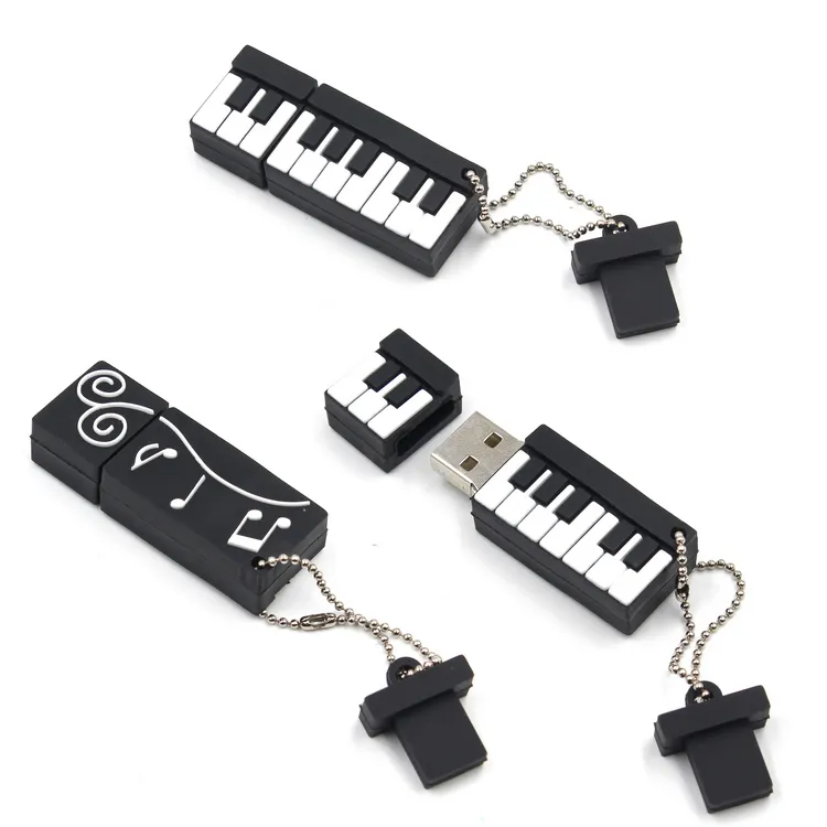 Accordeon Keyboard Piano Usb Flash Drive Cartoon Muziekinstrument Pen Drive 4Gb/8Gb/16Gb/32Gb/64Gb/128Gb Custom Pvc Usb Stick