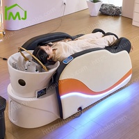 Chaise de lavage de cheveux de salon de luxe personnalisée, lit de massage électrique pour le cuir chevelier, shampooing