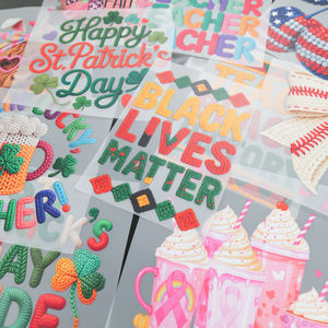 Transferencias DTF Florales Listas para Presionar para el Día de San Patricio, Impresión Personalizada para el 4 de Julio, Transferencia DTF para Bolsas de Mano de Carnaval y Mardi Gras - Product Image 2