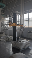 Système d'ouverture de sacs de coke pétrolier, bras robotisé, robot de dépalletisation, 25-100 kg/sac, 80-120 sacs/h, collecte automatique des déchets, PLC