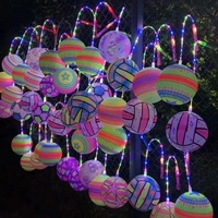 Ballon de plage LED créatif gonflable avec poignée lumineuse, ballon de fitness lumineux, jouet rebondissant pour enfants, activités intérieures et extérieures