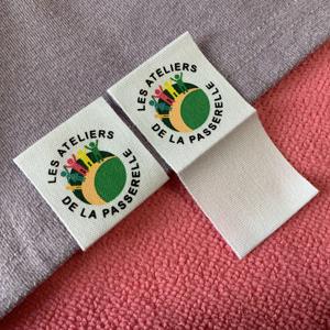 Impression 8 couleurs couverture de livre pli étiquettes d'ourlet en coton biologique, <span class=keywords><strong>manhattan</strong></span> pli plage étiquette d'ourlet en coton blanc - Product Image 1