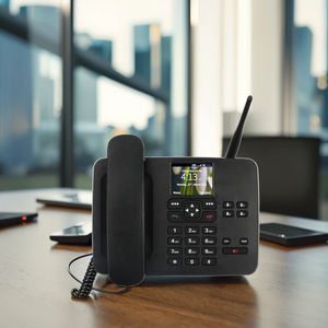 Téléphone <span class=keywords><strong>fixe</strong></span> sans fil personnalisé avec écran couleur de 2,4 pouces, appels GSM LTE 4G VoLTE, SMS, point d'accès Wi-Fi, <span class=keywords><strong>son</strong></span> de haute qualité, téléphone de bureau avec carte SIM - Product Image 1