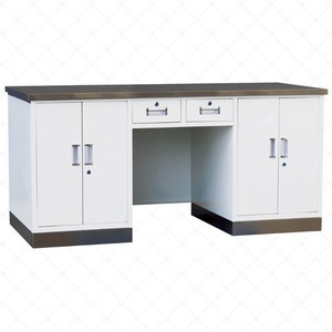 Mesa de Trabajo de Acero con Recubrimiento en Polvo 1600x700x800mm, Mueble de Laboratorio con 2 Cajones para Uso Médico - Product Image 2