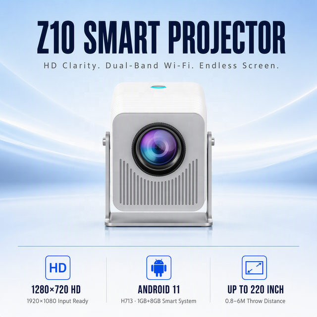 Home Projector 1080P Android 11 with Auto Keystone Correction LED220 ANSI 1280 by 720 Built in 3W Speaker for Easy Setup at Home