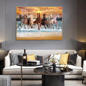 <span class=keywords><strong>Famosos</strong></span> siete <span class=keywords><strong>caballos</strong></span> blancos corriendo pinturas <span class=keywords><strong>de</strong></span> paisaje dorado sobre lienzo Arte <span class=keywords><strong>de</strong></span> la pared Decoración - Product Image 4