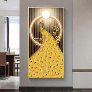 Cuadro de Porcelana con Incrustaciones de Gemas, Tigre en Duelo Maestro, Pintura de Porcelana de Cristal, Cuadro Colgante para Sala de Estar con Luz LED - Product Image 6