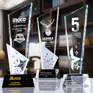 Crystal <b>Trophy</b> K9 White Laser <b>Engraved</b> UV Printing Durable Business Gift for Frontline Workers LS-A858 - Product Image 2