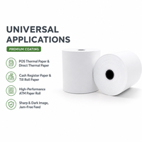 Rouleau de papier thermique haute sensibilité 37x50mm pour caisse enregistreuse TPV, idéal pour restaurants, hôtels, pharmacies, magasins, logistique, facturation et reçus de caisse.