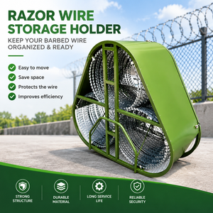 Barriera mobile antifurto con filo spinato a tre spirali, recinzione di sicurezza mobile a altezza personalizzabile, con lista di imballaggio, all'ingrosso - Product Image 3