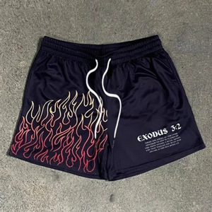 Pantalones Cortos Deportivos con Logotipo Personalizado, Impresión Digital a Color, Logotipo en Cordón, para Baloncesto, 5 Pulgadas, Transpirables, de Malla de Algodón, Cintura Media para Hombre - Product Image 3