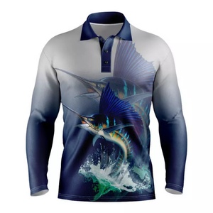 Upf50 Uv Fishing Polo Shirts Jerseys Printed Sleeve Performance Fishing Shirt - Product Image 2