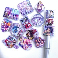 Perles imprimées en acrylique double face Hunt Witch Group, série d'accessoires faits main DIY, perles lâches pour chaîne de téléphone portable