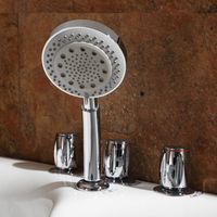 Baignoire de massage double en acrylique en forme d'éventail, confortable, pour salle de bain de villa ou d'hôtel, avec verre incurvé et appui-tête