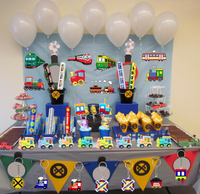 Bracelets slap, pailles, accessoires, porte-clés, mini-jouets train, autocollants, cadeaux et sachets de friandises pour fêtes d'enfants sur le thème du transport