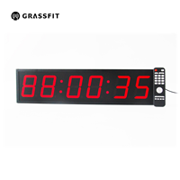Reloj Digital Multifuncional de Pared con Pantalla de 6 Dígitos HH:MM:SS, Control Remoto, Cuenta Regresiva y Cronómetro para Gimnasio