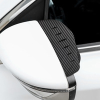 Rétroviseur latéral en fibre de carbone pour montage universel noir activé 2023-pare-pluie réduction du vent déflecteur de bruit voiture