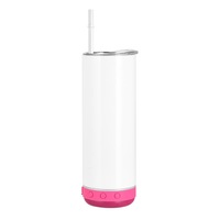 Cangkir termos Speaker kosong sublimasi lurus Bluetooth 20oz, pemutar musik nirkabel pintar, mug Tumbler Kemah baja tahan karat