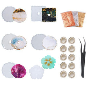 ชุดอุปกรณ์จี้กุญแจอีพ็อกซี่ถาดแม่พิมพ์คริสตัลอีพ็อกซี่ DIY,แม่พิมพ์ซิลิโคนเรซิ่นสำหรับเครื่องประดับ - Product Image 5