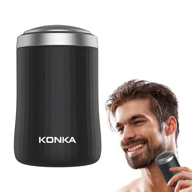 Портативная Бритва для бороды KONKA для мужчин, перезаряжаемая мини-бритва с USB, беспроводной электрический триммер с водонепроницаемой головкой для бритья