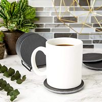 Lot de 16 sous-verres en ardoise naturelle de 5 mm (4 pouces) – Décoration moderne et écologique personnalisable pour bar, cuisine et table basse