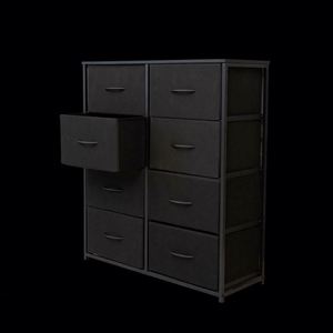 Minimalist Steel Dresser 8 Drawers Freestanding Storage <b>Cabinet</b> for Bedroom MDF Panel Design - Product Image 3