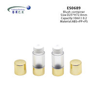 Bouteille de fard à joues en plastique doré de luxe de 10ml, contenant de fond de teint liquide vide avec logo personnalisé, vente en gros de rouleau de lotion sur sérigraphie