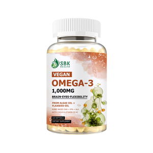 Complément alimentaire végétalien multi-nutriments D3 K2 CoQ10 à l'huile d'algues, sans arrière-goût de poisson, oméga-3 1000mg en gélules molles, vitamine D3 végétarienne - Product Image 1