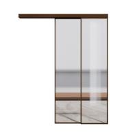 Three Four Five Linkage Extremely Narrow Aluminum Telescopic Sliding Glass Door Interior Glass Partition Wall Room Divider