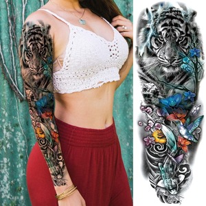 Hadiyah beauté <span class=keywords><strong>bras</strong></span> complet <span class=keywords><strong>tatouage</strong></span> autocollant <span class=keywords><strong>fleur</strong></span> poisson paon <span class=keywords><strong>Lotus</strong></span> motif temporaire corps Art transfert d'eau <span class=keywords><strong>tatouage</strong></span> autocollant - Product Image 3