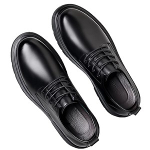 Chaussures habillées d'été pour hommes en cuir noir, style Oxford, à bout rond, à lacets, respirantes, pour le bureau et la carrière - Product Image 5