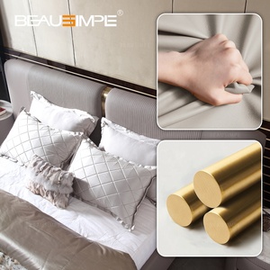 Cama King Size para Dormitorio, Doble, Personalizada, Moderna, de Cuero Italiano, el Mejor Juego de Dormitorios, Vogue, Pantalla Ancha, Estructura de Cama de Lujo de Alta Gama - Product Image 4