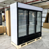 Réfrigérateurs de vitrine pour supermarchés, réfrigérateur vertical à porte vitrée pour boissons, réfrigérateur à trois portes, réfrigérateur vertical