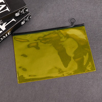 Vente en gros PVC Transparent Étudiant Papeterie Trousse À Crayons Auto-scellant Fermeture Éclair Emballage Sac Coloré Cosmétique Sac De Rangement En Plastique