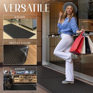 Tapis de sol en caoutchouc commercial antidérapant et anti-fatigue pour la protection des sols intérieurs et extérieurs des restaurants et cuisines, avec conception de drainage sécurisée - Product Image 6