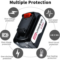 Batterie liquide de remplacement pour outils électriques BlackDecker 20V avec indicateur de puissance, modèle LBXR2020