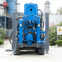 Foreuse mobile pour puits d'eau 500m, structure compacte, grand couple, équipement de forage DTH adapté aux sols, roches et strates mixtes