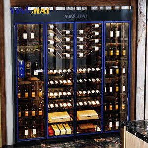 OEM de lujo moderno hogar muebles decorativos gabinete de vino sala de estar de cristal de bodega puertas gabinete de vino para la decoración de la cocina - Product Image 1