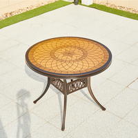 Table ronde en aluminium moulé CHOUVANT K/D pour patio, loisirs, après-midi, table d'extérieur en métal