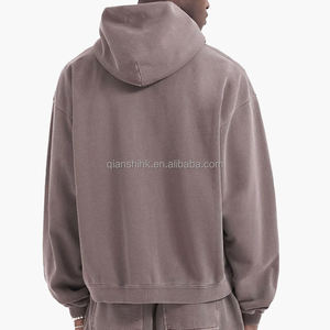 เสื้อมีฮู้ดผ้าเกล็ดปลาแบบซิป Y2k โอเวอร์ไซส์วินเทจผ้าเฟรนช์เทอร์รี่มีซิปมีฮู้ดไซส์ใหญ่พิเศษ450แกรม - Product Image 5