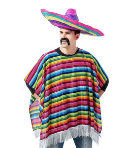 Poncho <span class=keywords><strong>mexicano</strong></span> barato de gran venta, disfraces de Carnaval para adultos - Product Image 3