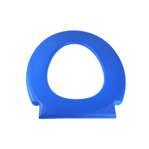 Asiento de Inodoro en Forma de D, Azul, de Plástico, con Respaldo, para Uso en Baños de Personas Mayores - Product Image 3