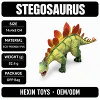 Figurine réaliste de Stegosaurus en PVC écologique vert 14x4x8, modèle d'enseignement du dinosaure, décoration de bureau pour enfants