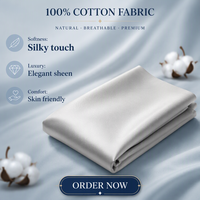 Ensemble de draps en satin 100% coton personnalisé, 400 fils, taille Queen King, gris, pour la maison, l'hôtel, luxe, respirant, doux