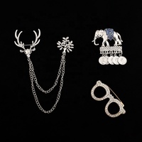 Chaîne d'Avatar d'animaux pour femmes Broches exquises Bijoux de luxe Broche corsage en strass