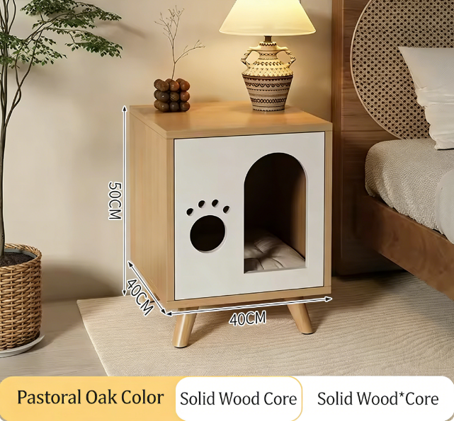 Cat paw style cat cage cabinet oak color 40*40*50cm (small size)